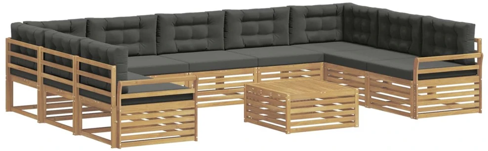 Lauko sofos komplektas 10 vnt. Balta ir antracito