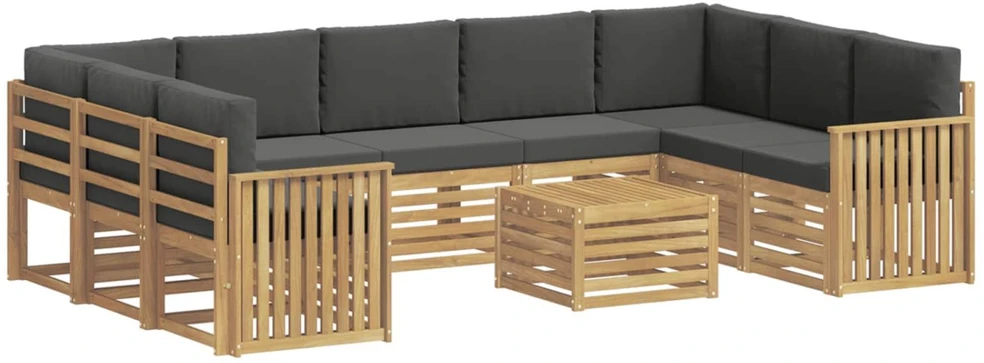 Lauko sofos komplektas 10 vnt. Balta ir antracito Poliesteris