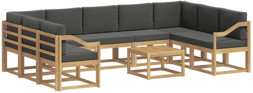 Lauko sofos komplektas 10 vnt. Balta ir antracito Poliesteris