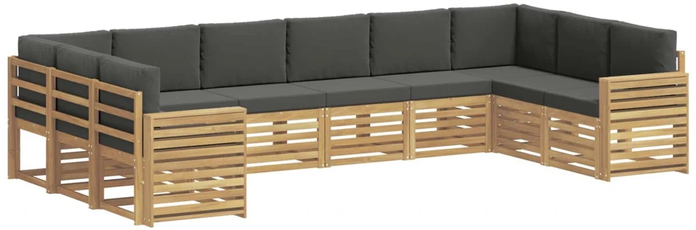 Lauko sofos komplektas 10 vnt. Balta ir antracito Poliesteris