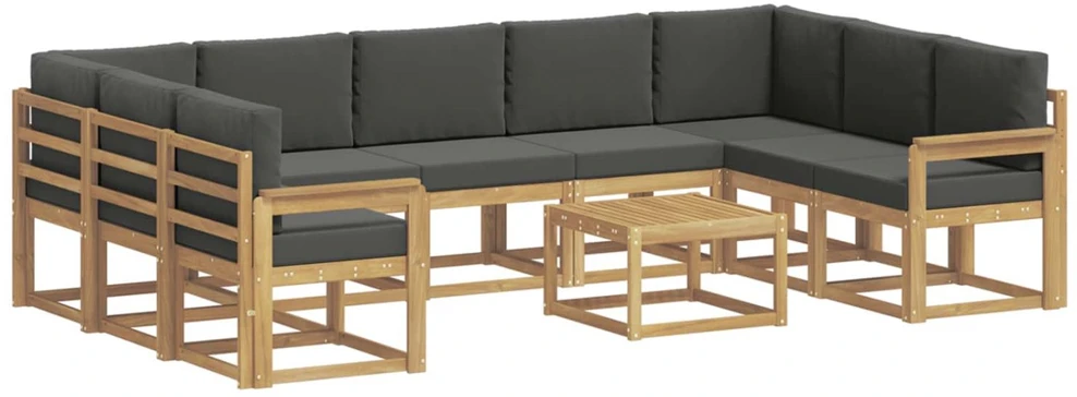 Lauko sofos komplektas 10 vnt. Balta ir antracito Poliesteris