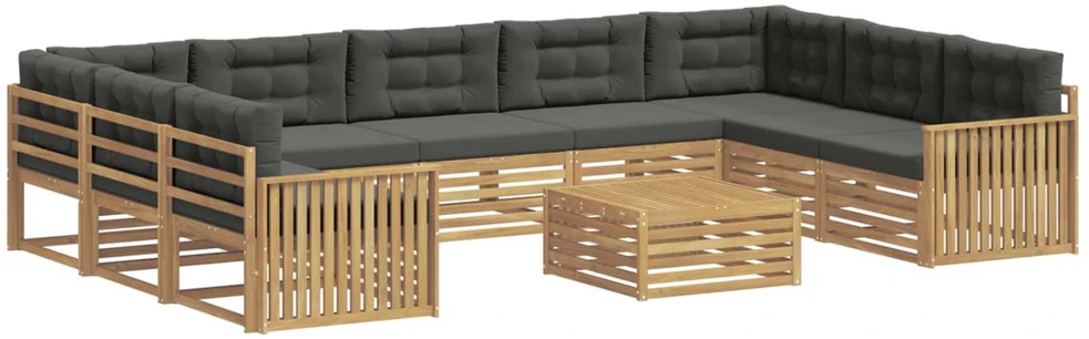 Lauko sofos komplektas 10 vnt. Balta ir antracito