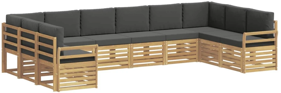 Lauko sofos komplektas 10 vnt. Balta ir antracito Poliesteris