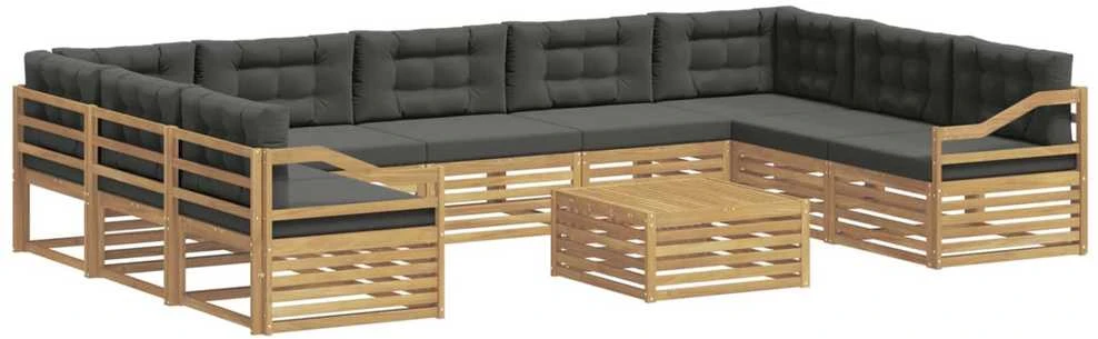 Lauko sofos komplektas 10 vnt. Balta ir antracito Poliesteris