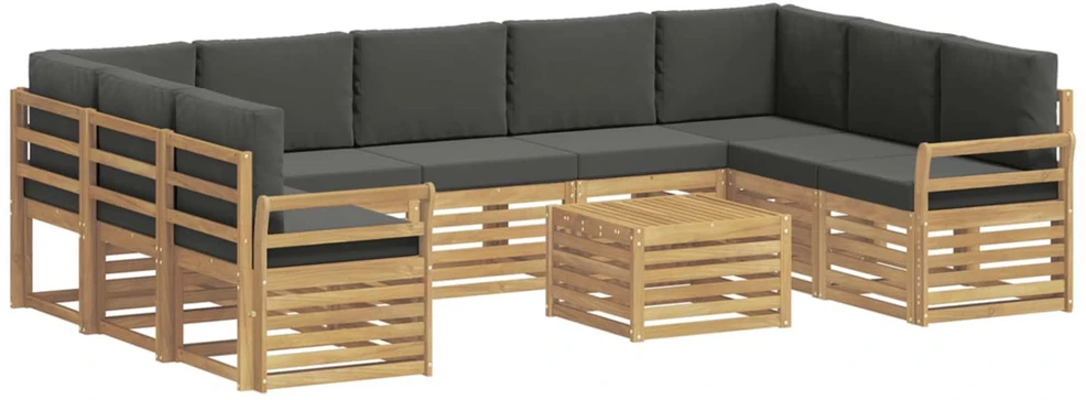 Lauko sofos komplektas 10 vnt. Balta ir antracito Poliesteris