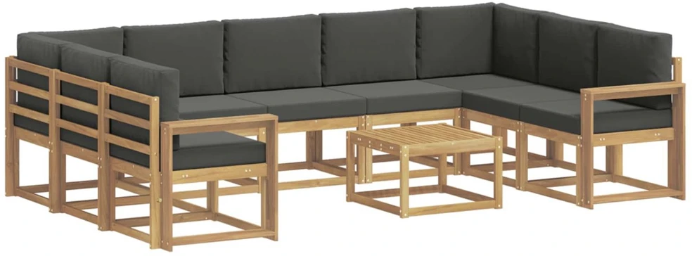 Lauko sofos komplektas 10 vnt. Balta ir antracito Poliesteris