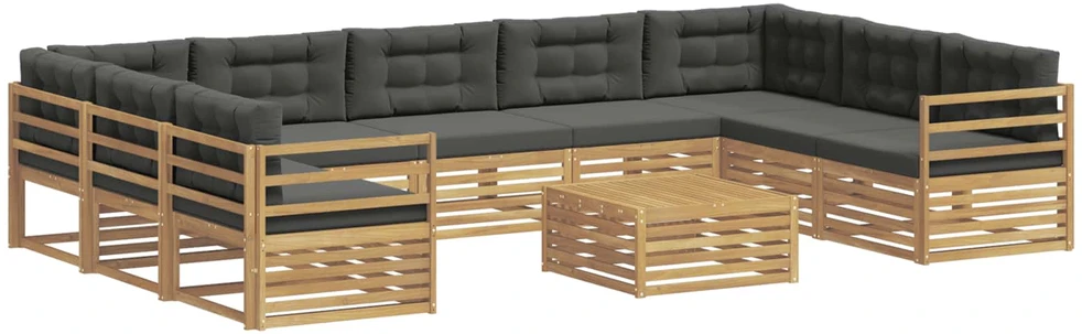 Lauko sofos komplektas 10 vnt. Balta ir antracito Poliesteris