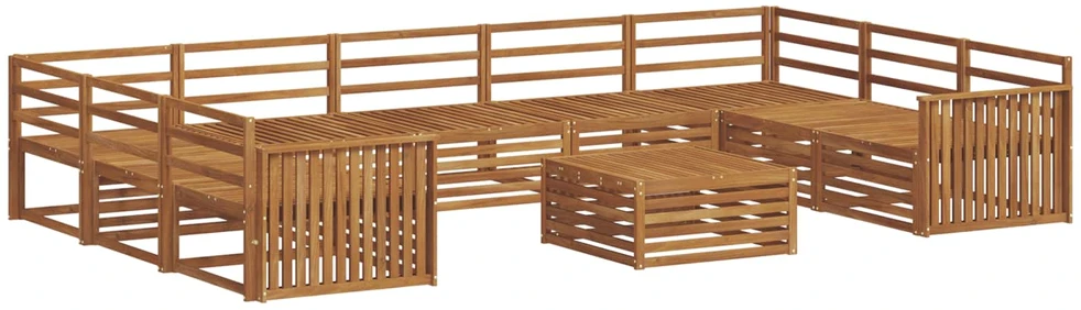 Lauko sofos komplektas 10 vnt. 9 vietos Natūrali