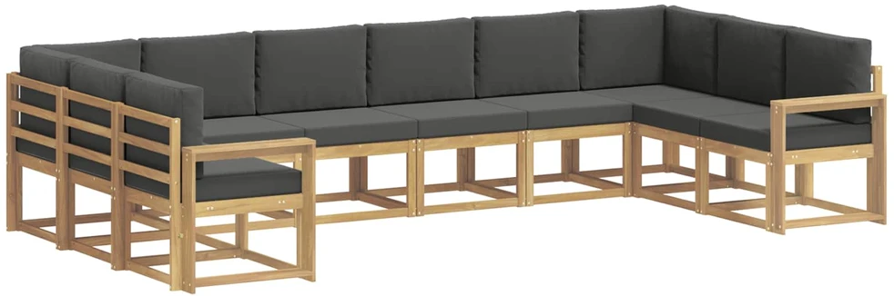 Lauko sofos komplektas 10 vnt. Balta ir antracito