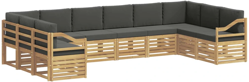 Lauko sofos komplektas 10 vnt. Balta ir antracito Poliesteris