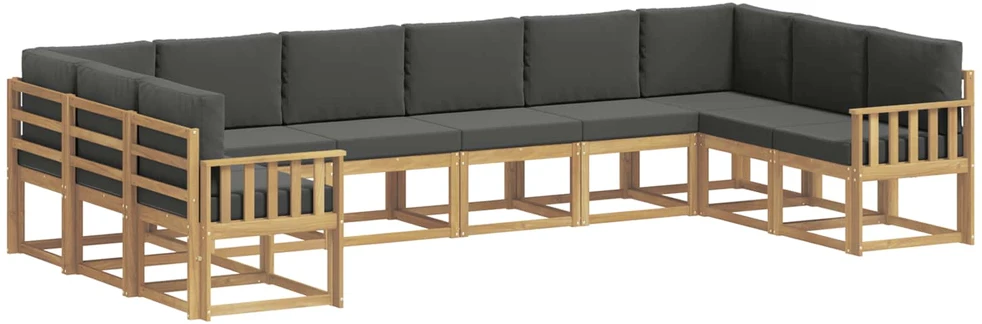 Lauko sofos komplektas 10 vnt. Balta ir antracito