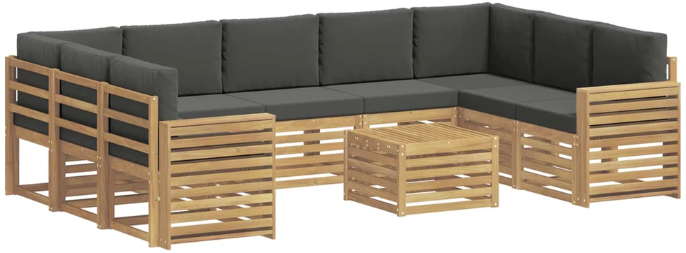 Lauko sofos komplektas 10 vnt. Balta ir antracito Poliesteris