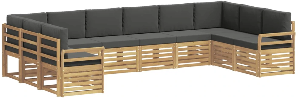 Lauko sofos komplektas 10 vnt. 10 vietos Balta ir antracito
