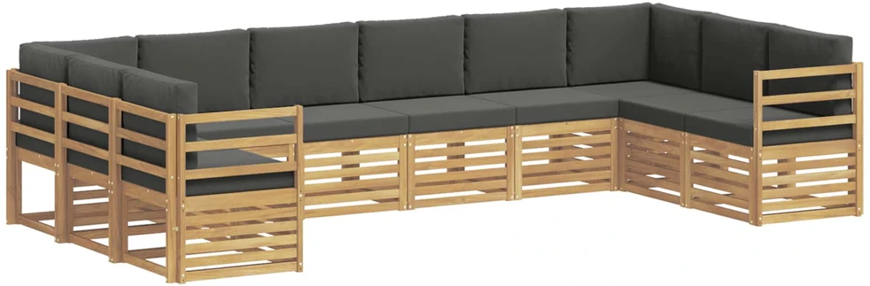 Lauko sofos komplektas 10 vnt. Balta ir antracito Poliesteris