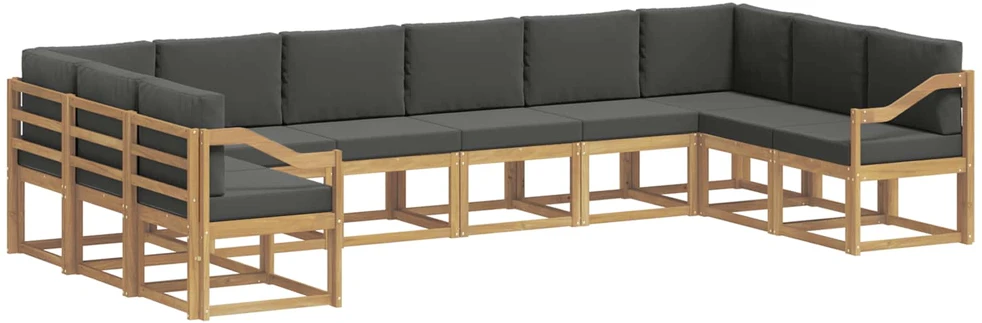 Lauko sofos komplektas 10 vnt. Balta ir antracito