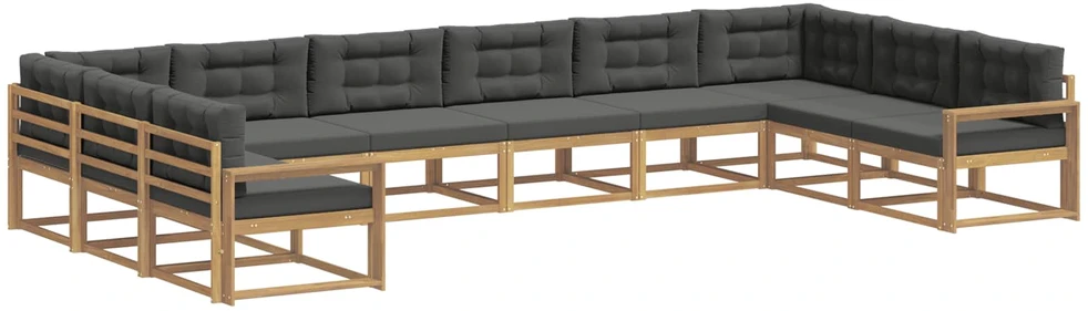 Lauko sofos komplektas 10 vnt. Balta ir antracito