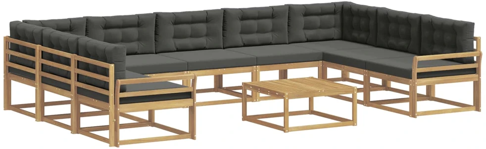 Lauko sofos komplektas 10 vnt. Balta ir antracito