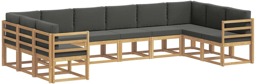 Lauko sofos komplektas 10 vnt. Balta ir antracito