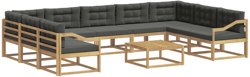 Lauko sofos komplektas 10 vnt. Balta ir antracito