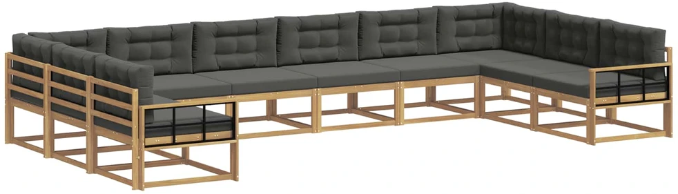 Lauko sofos komplektas 10 vnt. Balta ir antracito