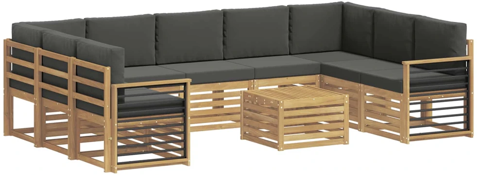 Lauko sofos komplektas 10 vnt. Balta ir antracito Poliesteris