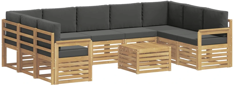 Lauko sofos komplektas 10 vnt. Balta ir antracito Poliesteris