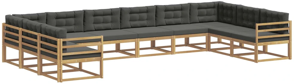 Lauko sofos komplektas 10 vnt. Balta ir antracito