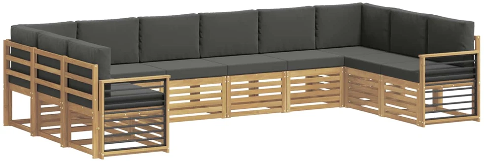 Lauko sofos komplektas 10 vnt. Balta ir antracito Poliesteris