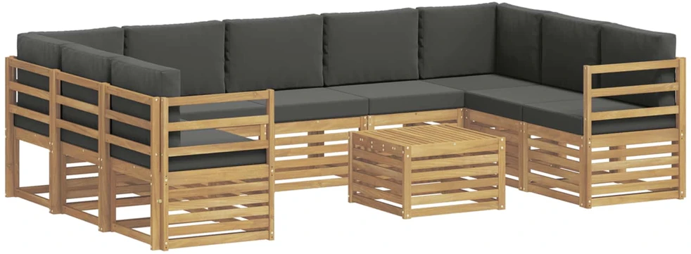 Lauko sofos komplektas 10 vnt. Balta ir antracito Poliesteris