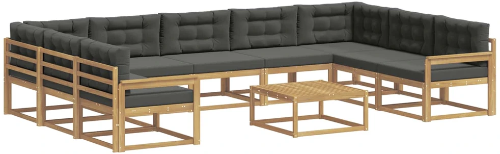 Lauko sofos komplektas 10 vnt. Balta ir antracito