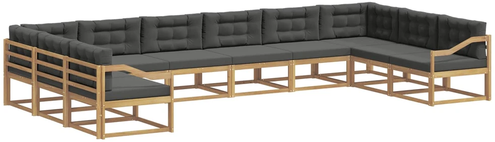Lauko sofos komplektas 10 vnt. Balta ir antracito