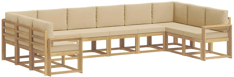 Lauko sofos komplektas 10 vnt. Balta ir kreminė