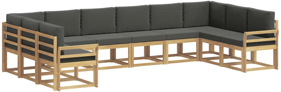 Lauko sofos komplektas 10 vnt. Balta ir antracito