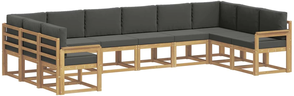 Lauko sofos komplektas 10 vnt. Balta ir antracito