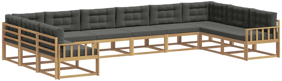 Lauko sofos komplektas 10 vnt. Balta ir antracito