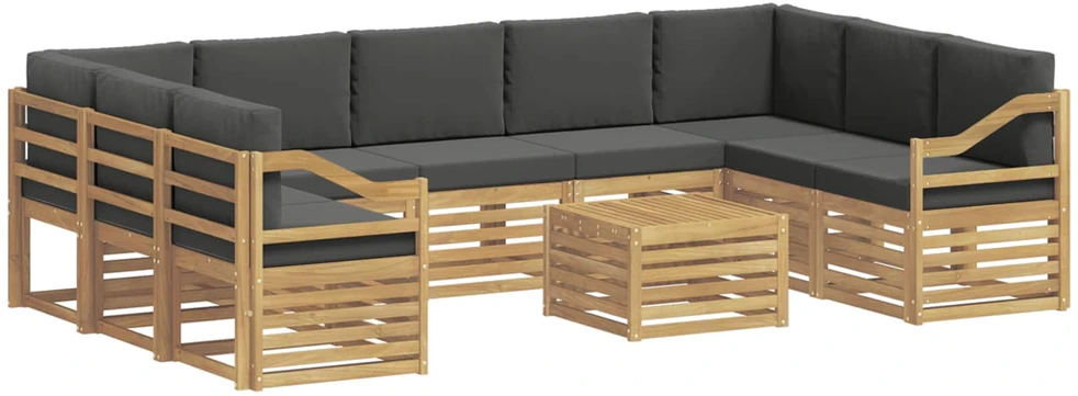 Lauko sofos komplektas 10 vnt. Balta ir antracito Poliesteris