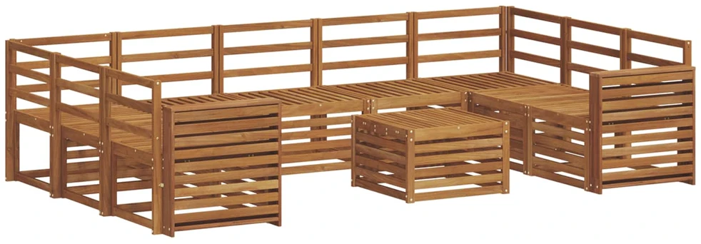 Lauko sofos komplektas 10 vnt. Natūrali
