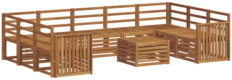 Lauko sofos komplektas 10 vnt. Natūrali