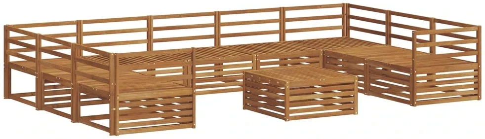 Lauko sofos komplektas 10 vnt. 9 vietos Natūrali