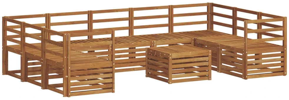 Lauko sofos komplektas 10 vnt. Natūrali