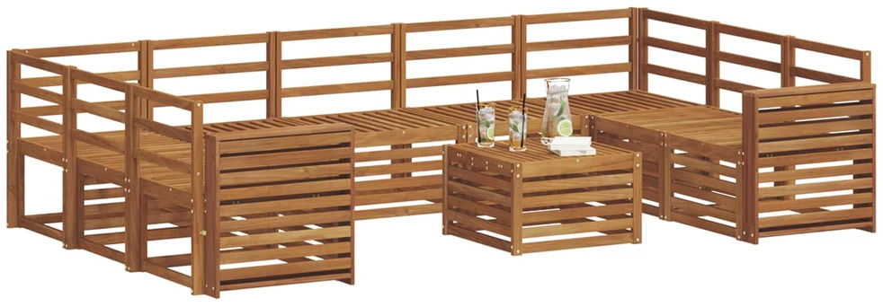 Lauko sofos komplektas 10 vnt. Natūrali
