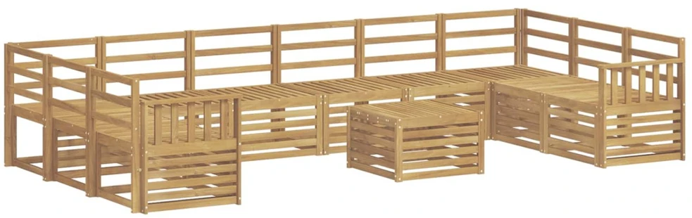 Lauko sofos komplektas 11 vnt. Balta Kietos akacijos mediena