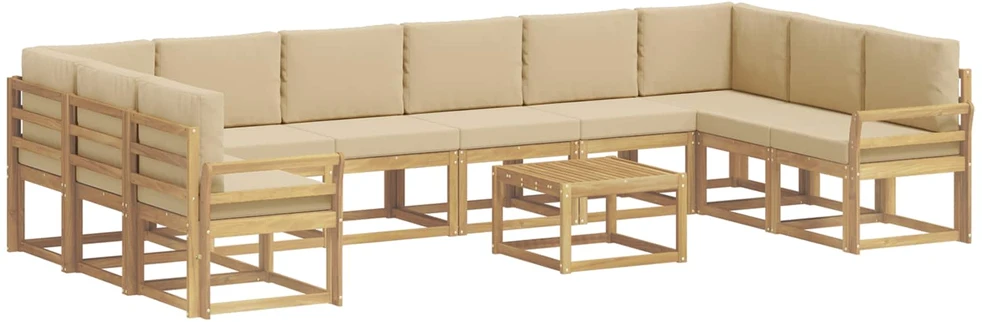 Lauko sofos komplektas 11 vnt. Balta ir kreminė