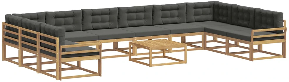 Lauko sofos komplektas 11 vnt. Balta ir antracito