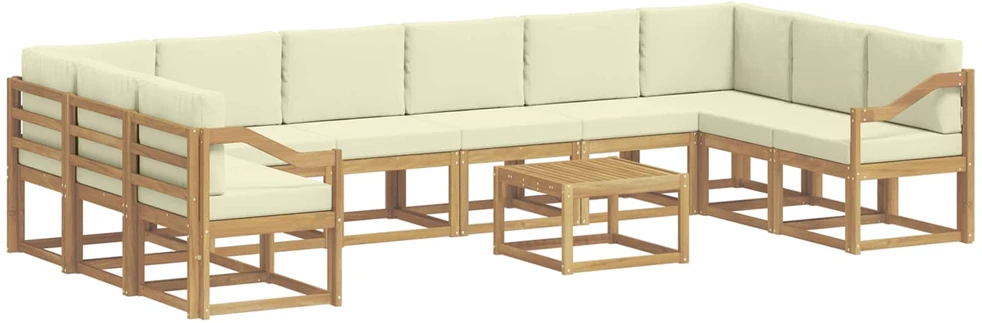 Lauko sofos komplektas 11 vnt. Balta ir kreminė