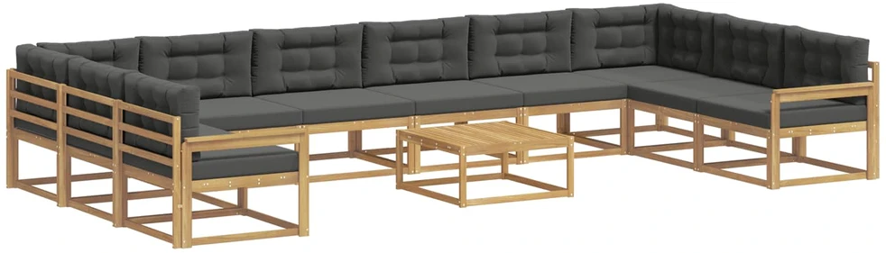Lauko sofos komplektas 11 vnt. Balta ir antracito