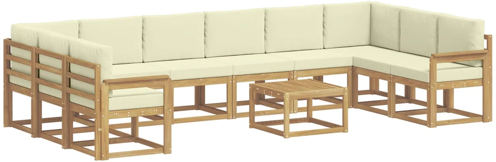 Lauko sofos komplektas 11 vnt. Balta ir kreminė