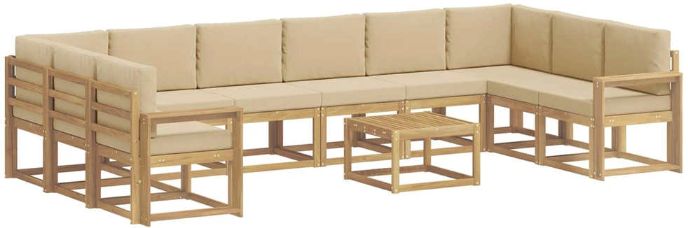 Lauko sofos komplektas 11 vnt. Balta ir kreminė