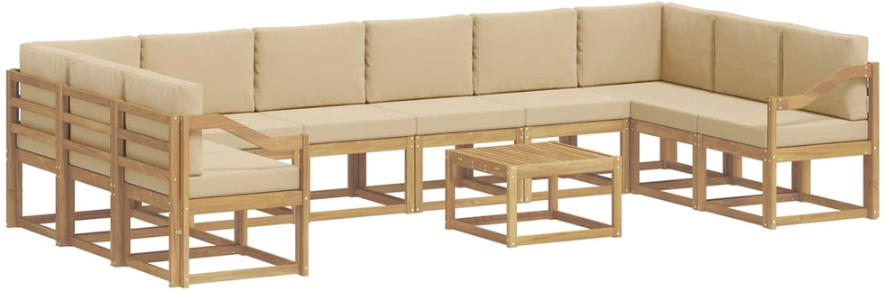Lauko sofos komplektas 11 vnt. Balta ir kreminė