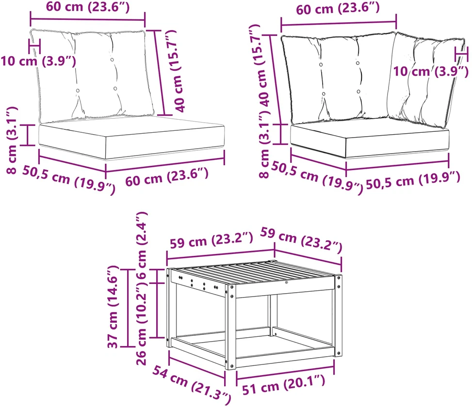 Lauko sofos komplektas 11 vnt. Balta ir kreminė